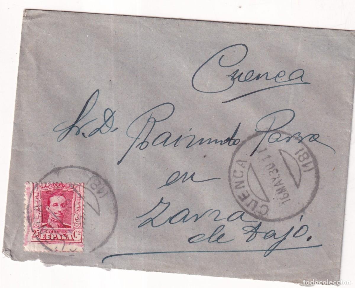 Sellos: Sobre Cuenca. Zarza de Tajo.