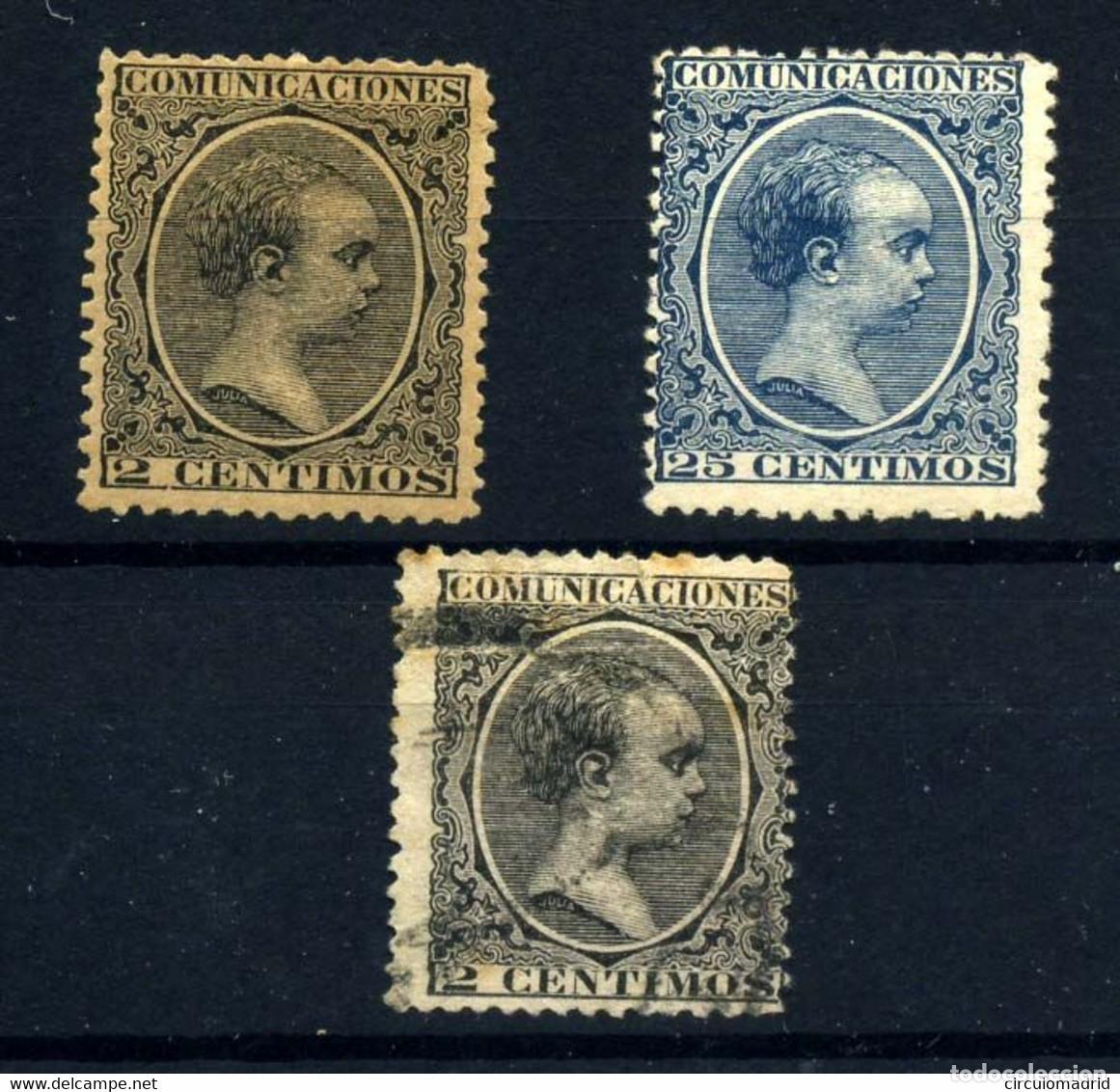 Sellos: Espa&ntilde;a n&ordm; 214, 214, 221. A&ntilde;o 1889/901