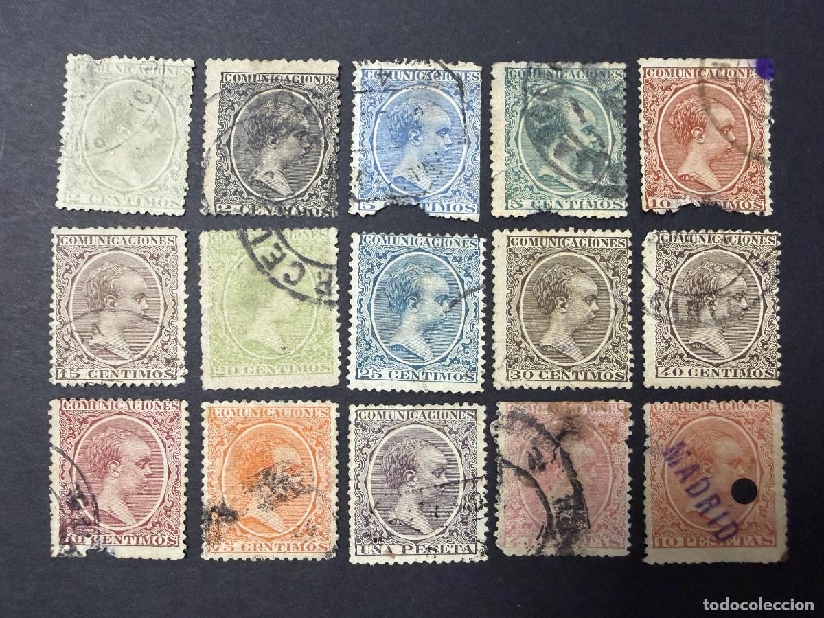 Sellos: ESPA&Ntilde;A, 1889-1901. EDIFIL 213/228 EXCEPTO 217. ALFONSO XIII. USADOS