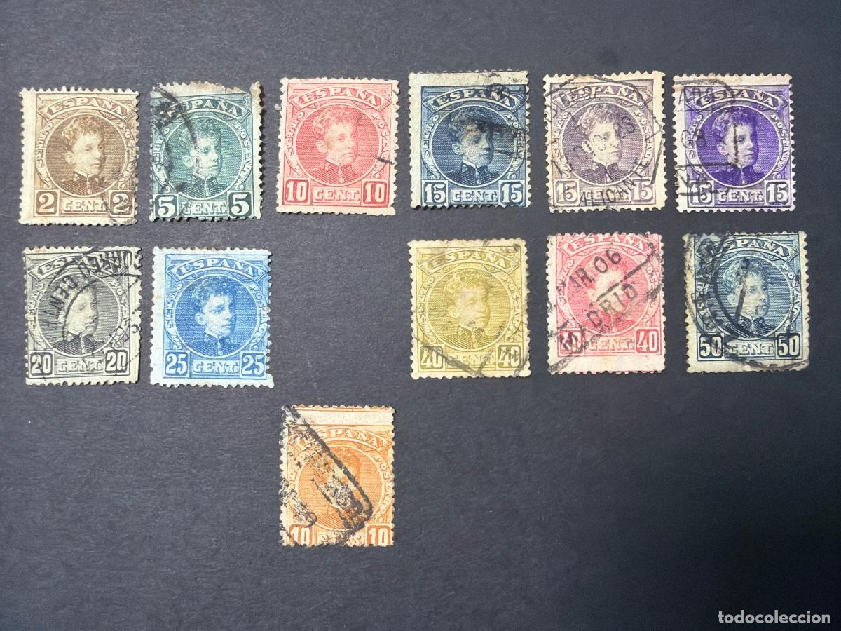 Sellos: ESPA&Ntilde;A, 1901-05. EDIFIL 241/55. EXCEPTO 249, 253, 254. ALFONSO XIII. TIPO CADETE. USADOS
