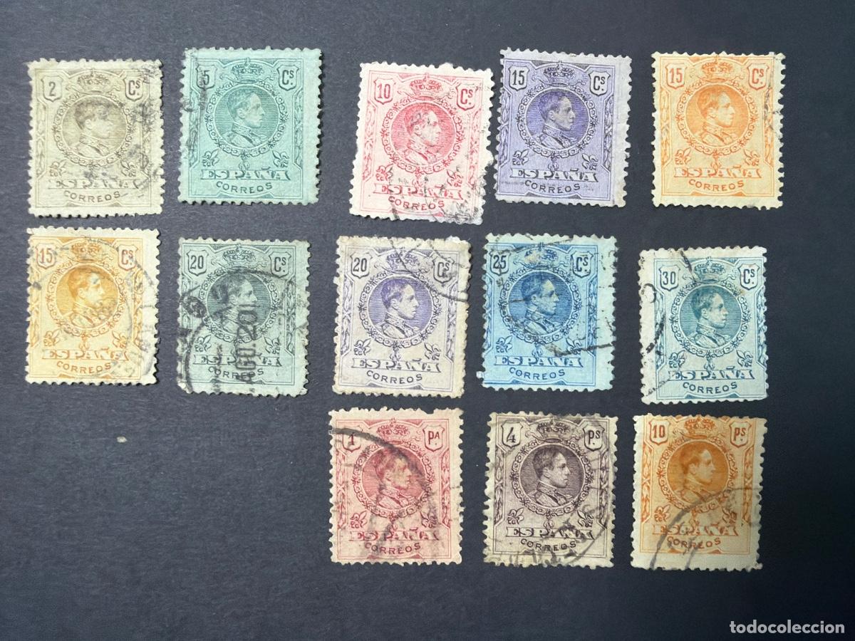 Sellos: ESPA&Ntilde;A, 1909. EDIFIL 267/280. EXCEPTO 276 y 277. ALFONSO XIII. TIPO MEDALL&Oacute;N. USADOS