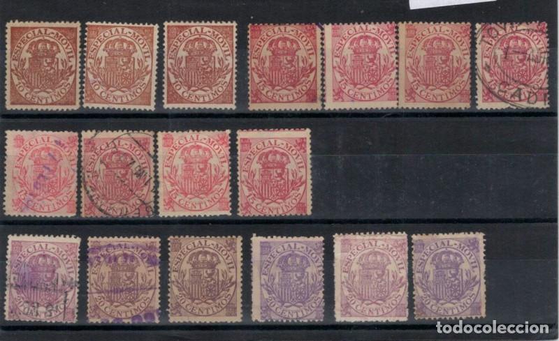Sellos: FA7240. Fiscales, 1908-19 conjunto de valores de diversos importes Timbre Movil