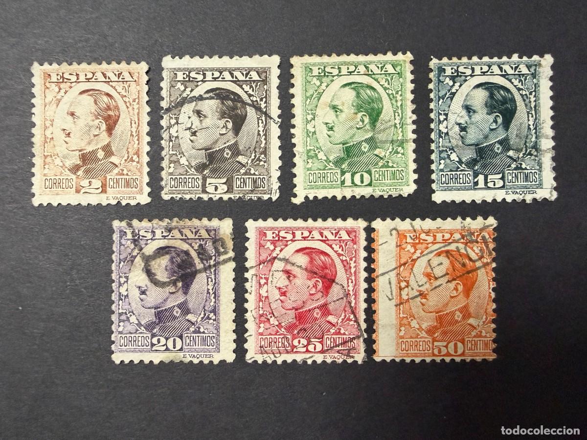 Sellos: ESPA&Ntilde;A, 1930-31. EDIFIL 490/498 EXCEPTO 496 Y 497. ALFONSO XIII. TIPO VAQUER DE PERFIL. USADOS
