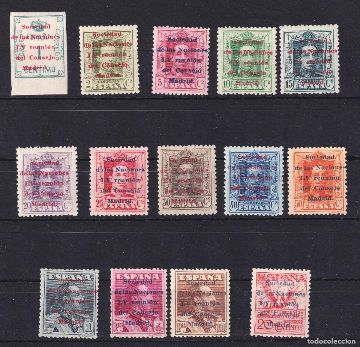 Sellos: ESPA&Ntilde;A SOCIEDAD DE NACIONES ** 455/468 CERTIFICADO COMEX - A&Ntilde;O 1929 - MNH - LUJO