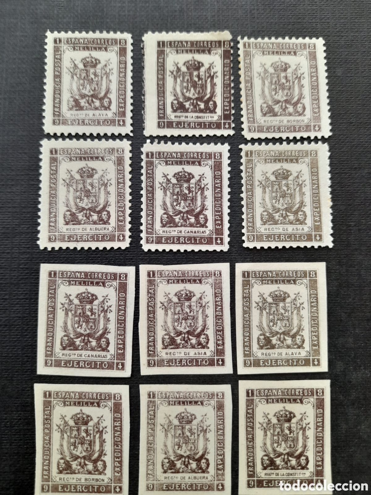 Sellos: LOTE 12 SELLOS MELILLA 1894