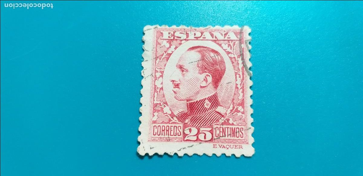 Sellos: USADO. EDIFIL 495. A&Ntilde;O 1930-1931. ALFONSO XIII. TIPO VAQUER de perfil.