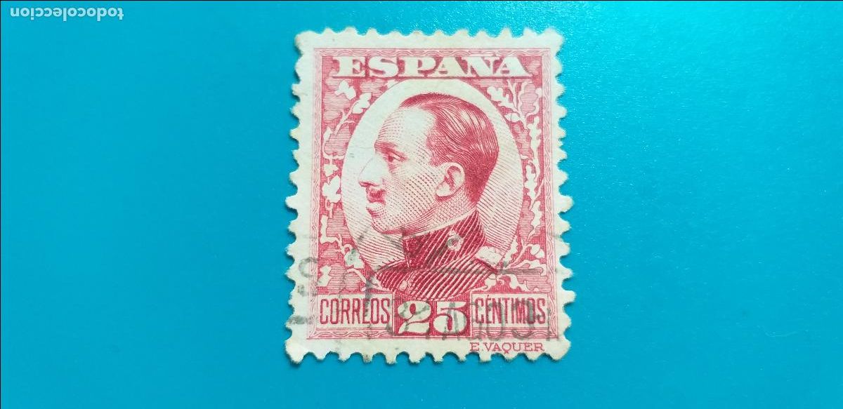 Sellos: USADO. EDIFIL 495. A&Ntilde;O 1930-1931. ALFONSO XIII. TIPO VAQUER de perfil.