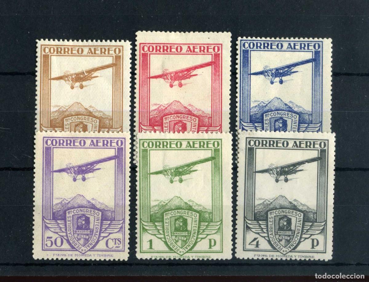 Sellos: XS- 1930 Ferrocarriles Serie Correo A&eacute;reo Edifil 483-488 Nuevos MH*