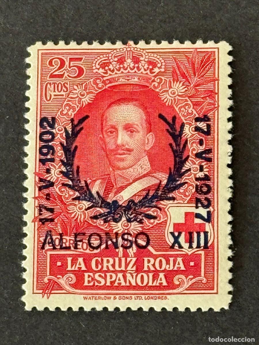 Sellos: XXV Aniversario de la Jura de la Constituci&oacute;n por Alfonso XIII, 1927, Edifil 355, nuevo con fijas.