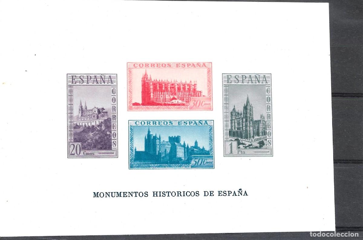 Sellos: Sellos de Espa&ntilde;a A&ntilde;o 1938 Monumentos Hist&oacute;ricos Hojita Nueva** SIN DENTAR ,N&ordm; Edifil 848