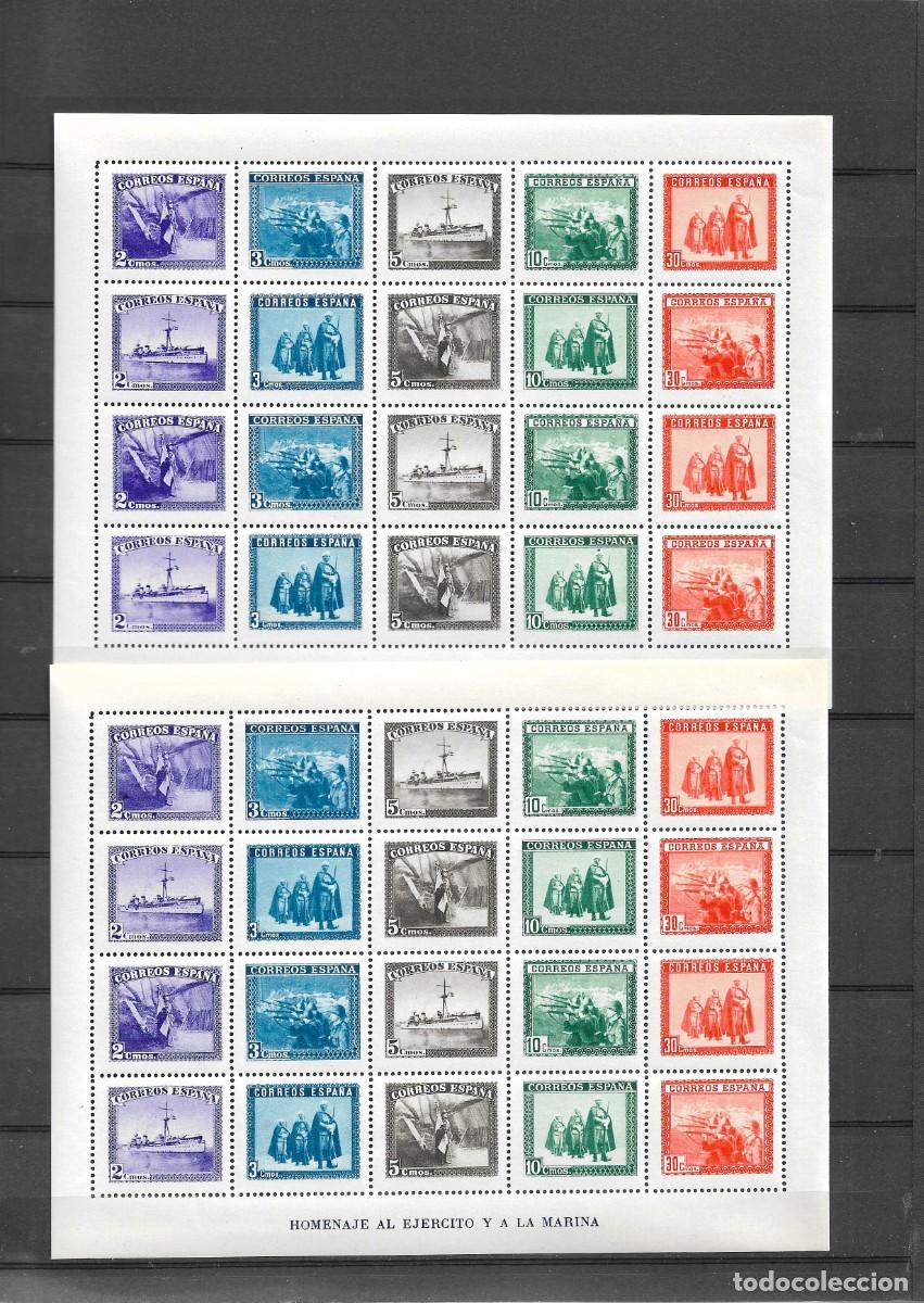Sellos: Sellos de Espa&ntilde;a A&ntilde;o 1938 En Honor Ej&eacute;rcito y Marina , Dos Hojitas nuevas** N&ordm; Edifil 849