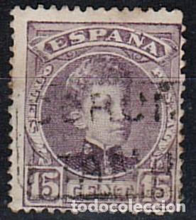 Sellos: 0708. Sello 15 cts Alfonso XIII cadete CARTERIA tipo II RIANJO (Coru&ntilde;a), num 245 &ordm;