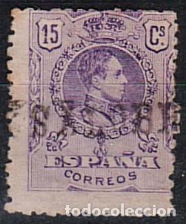 Sellos: 0708. Sello 15 cts Alfonso XIII medallon CARTERIA lineal SALOBRE&Ntilde;A (Granada), num 270 &ordm;