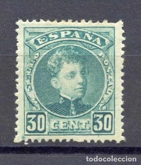 Sellos: ESPA&Ntilde;A CADETE 30 CTS VERDE EDIFIL N&ordm; 249* CENTRAJE DE LUJO