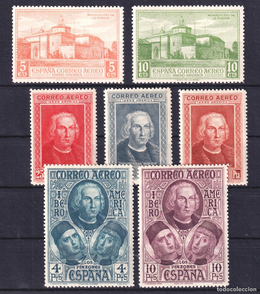 Sellos: ESPA&Ntilde;A DESCUBRIMIENTO DE AMERICA ** 559/565 - A&Ntilde;O 1930 - MNH - LUJO