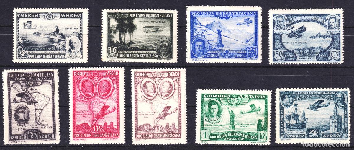 Sellos: ESPA&Ntilde;A PRO UNION IBEROAMERICANA ** 583/591 A&Ntilde;O 1930 - CERTIFICADO COMEX - MNH - LUJO