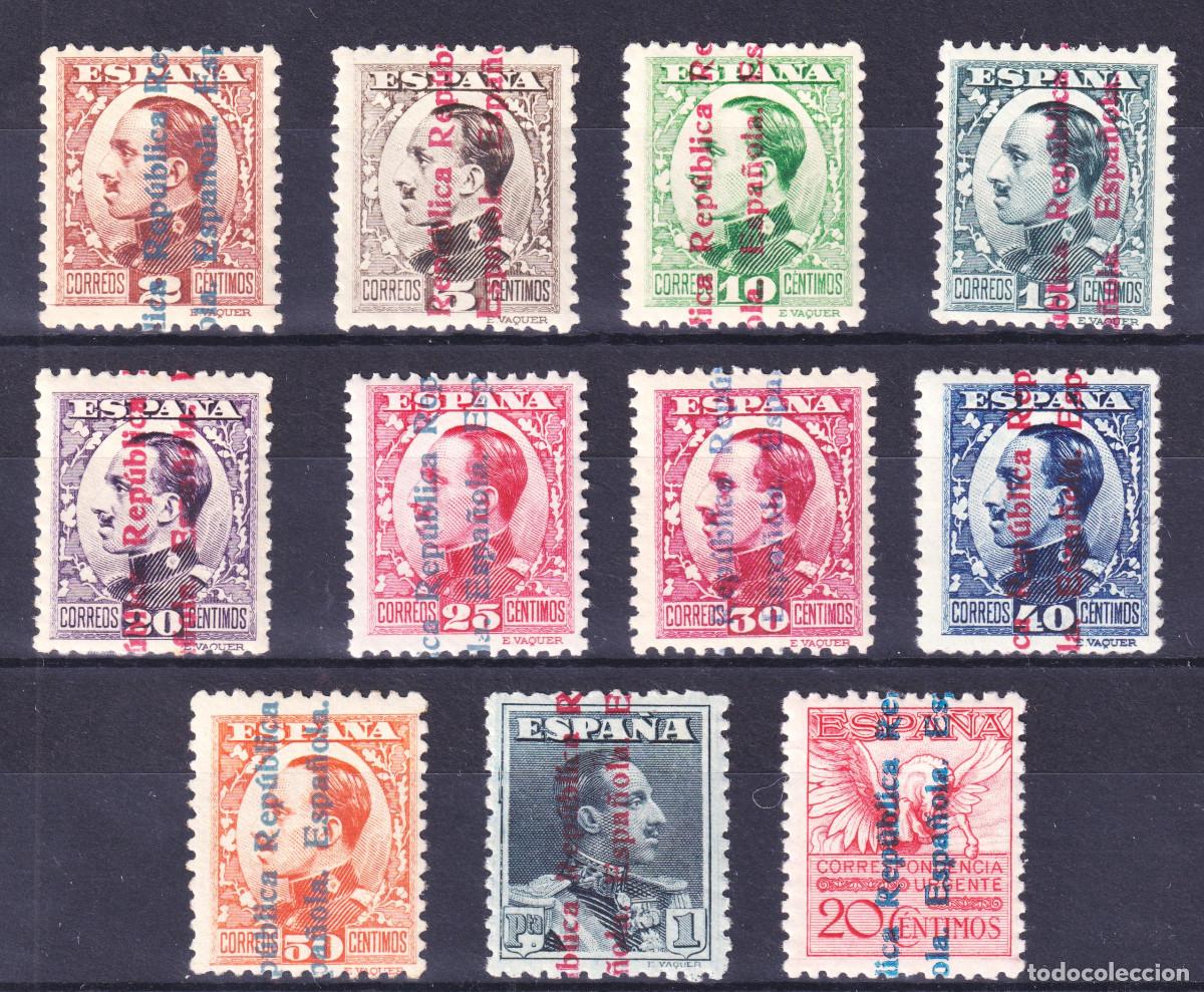 Sellos: ESPA&Ntilde;A ALFONSO XIII REPUBLICA ESPA&Ntilde;OLA ** 593/603 A&Ntilde;O 1931 - MNH - LUJO