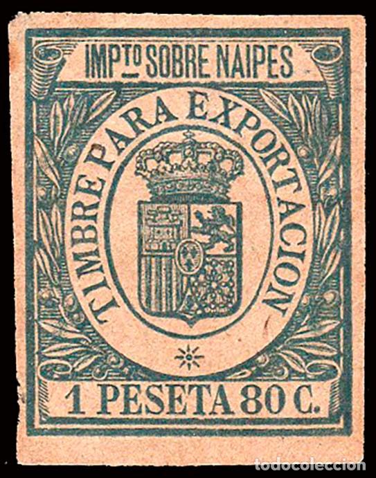 Sellos: Espa&ntilde;a - Fiscales - Impuesto sobre Naipes - Alemany * 4 - 1906 - 1,80 Ptas. - Descarnado