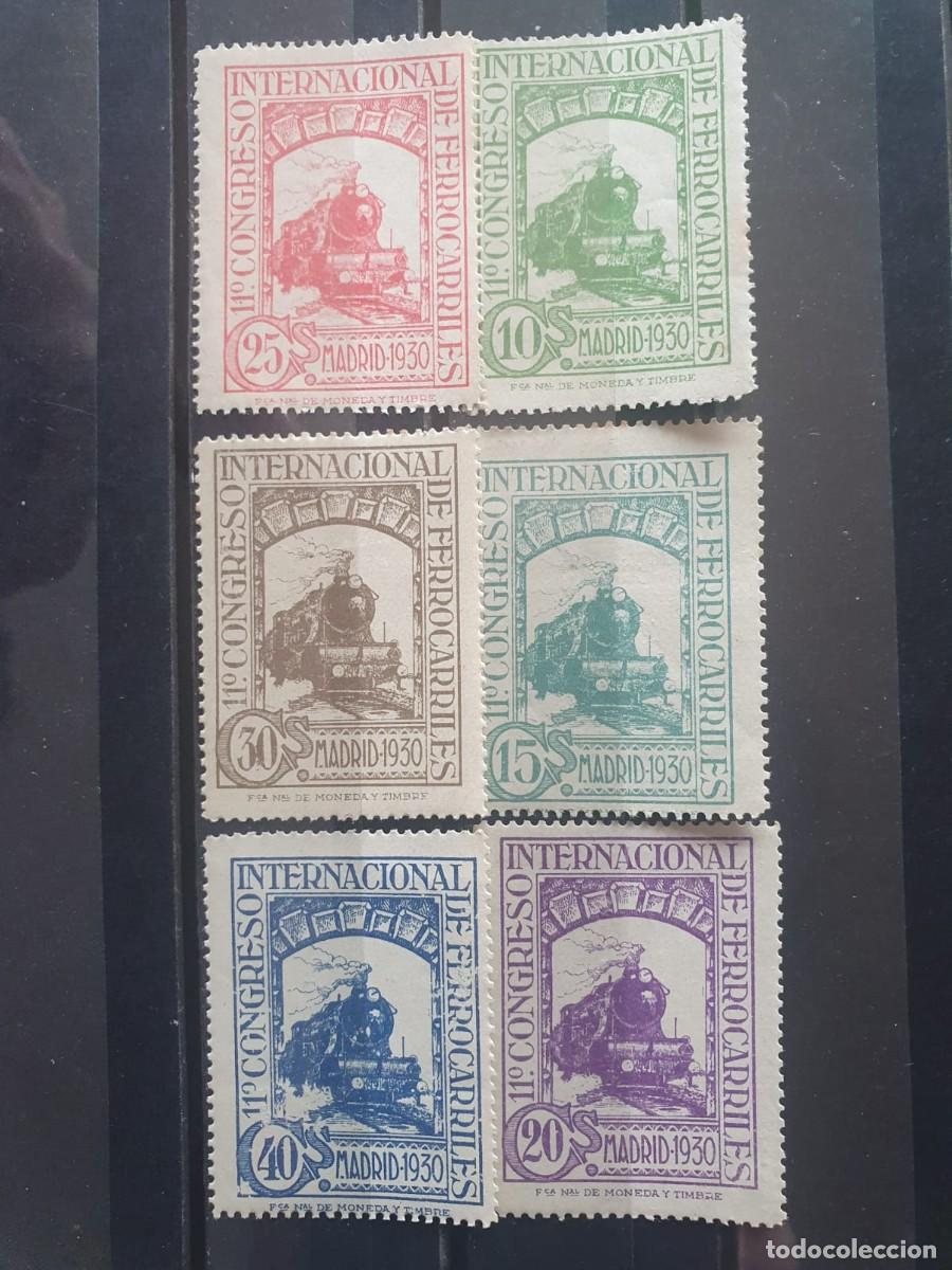 Sellos: EDIFIL 472 ** a 477 * FERROCARRILES ESPA&Ntilde;A 1930
