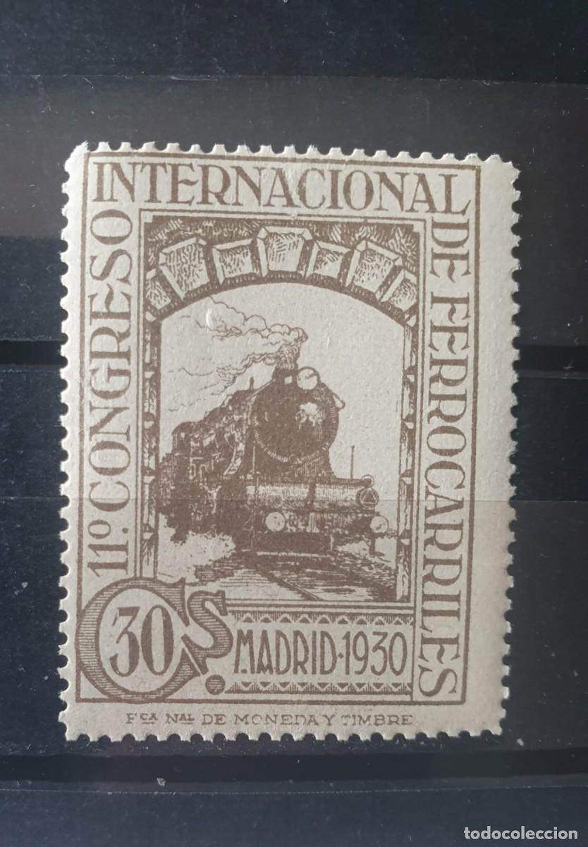 Sellos: EDIFIL 476 ** FERROCARILES ESPA&Ntilde;A 1930