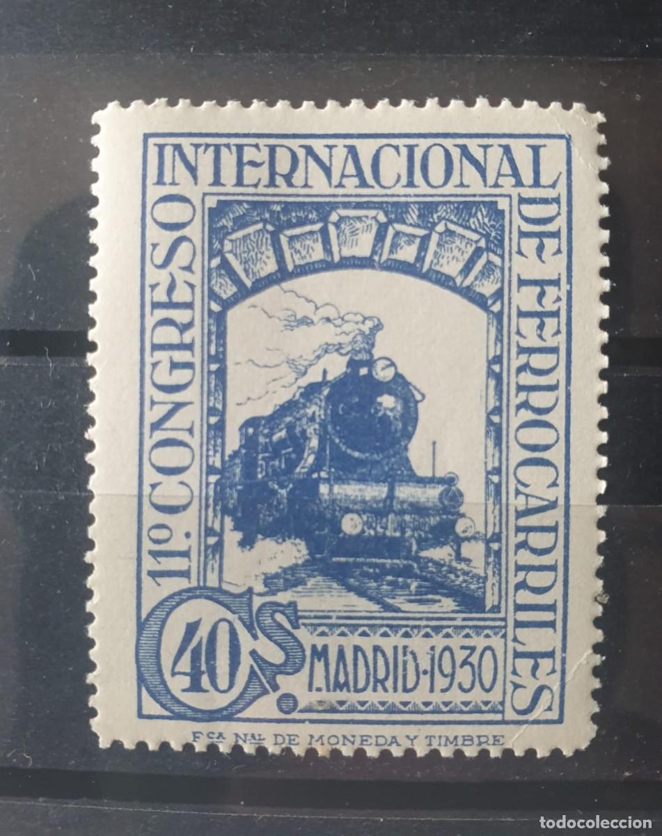 Sellos: EDIFIL 477 ** FERROCARILES ESPA&Ntilde;A 1930
