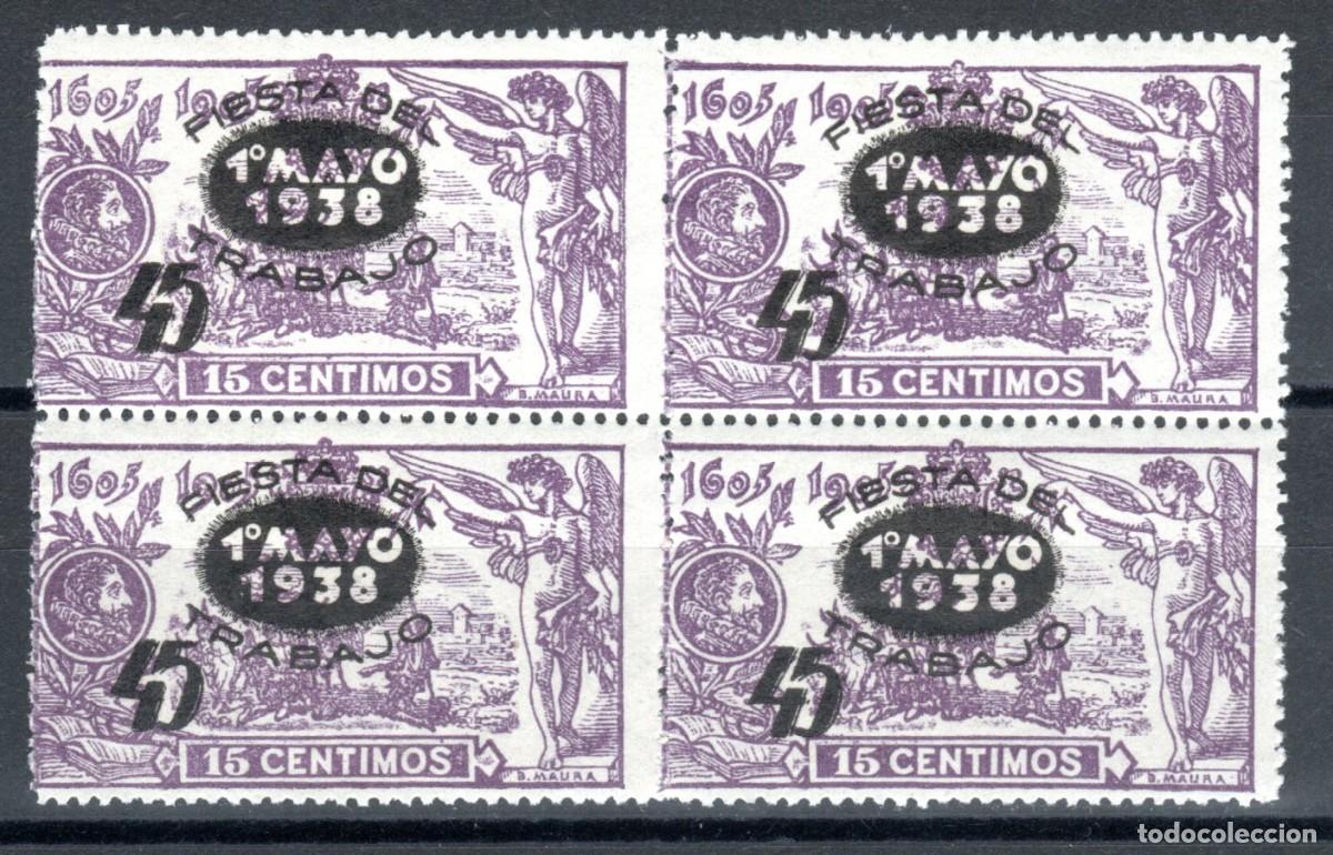 Sellos: EDIFIL 761 FIESTA DEL TRABAJO 1938 (BLOQUE DE 4). VALOR CAT&Aacute;LOGO: 25 &euro;. MNH **