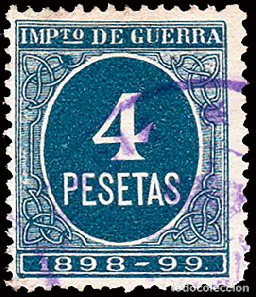 Sellos: Espa&ntilde;a - Fiscales - Impuesto de Guerra - Alemany o 39 - 1898/99 - 4 Ptas.