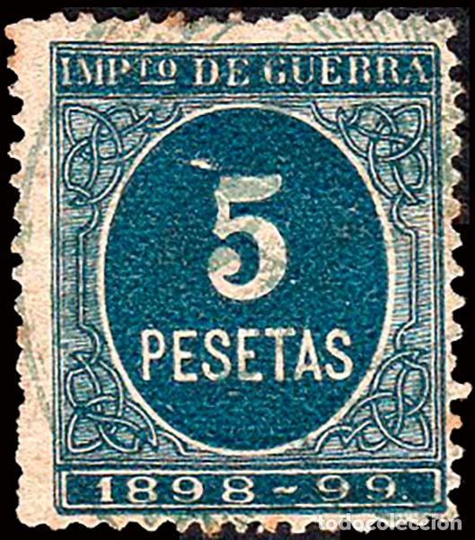 Sellos: Espa&ntilde;a - Fiscales - Impuesto de Guerra - Alemany o 41 - 1898/99 - 5 Ptas.