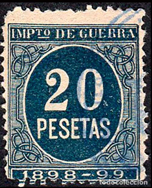 Sellos: Espa&ntilde;a - Fiscales - Impuesto de Guerra - Alemany o 45 - 1898/99 - 20 Ptas.