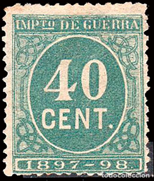 Sellos: Espa&ntilde;a - Fiscales - Impuesto de Guerra - Alemany (*) 53 - 1897/98 - 40 cts.