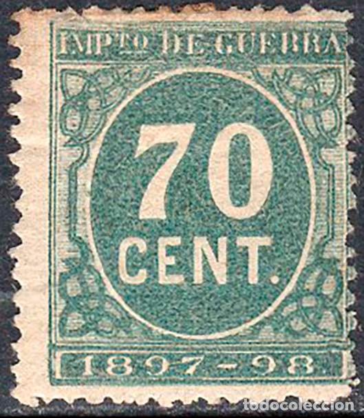 Sellos: Espa&ntilde;a - Fiscales - Impuesto de Guerra - Alemany * 56 - 1897/98 - 70 cts.