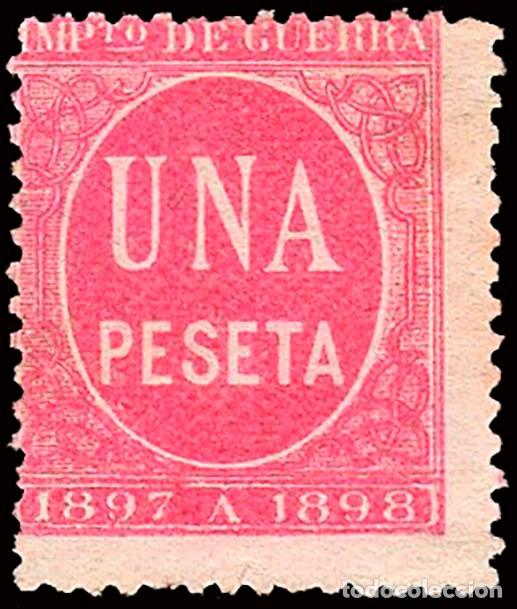 Sellos: Espa&ntilde;a - Fiscales - Impuesto de Guerra - Alemany (*) 58 - 1897/98 - 1 Pta.