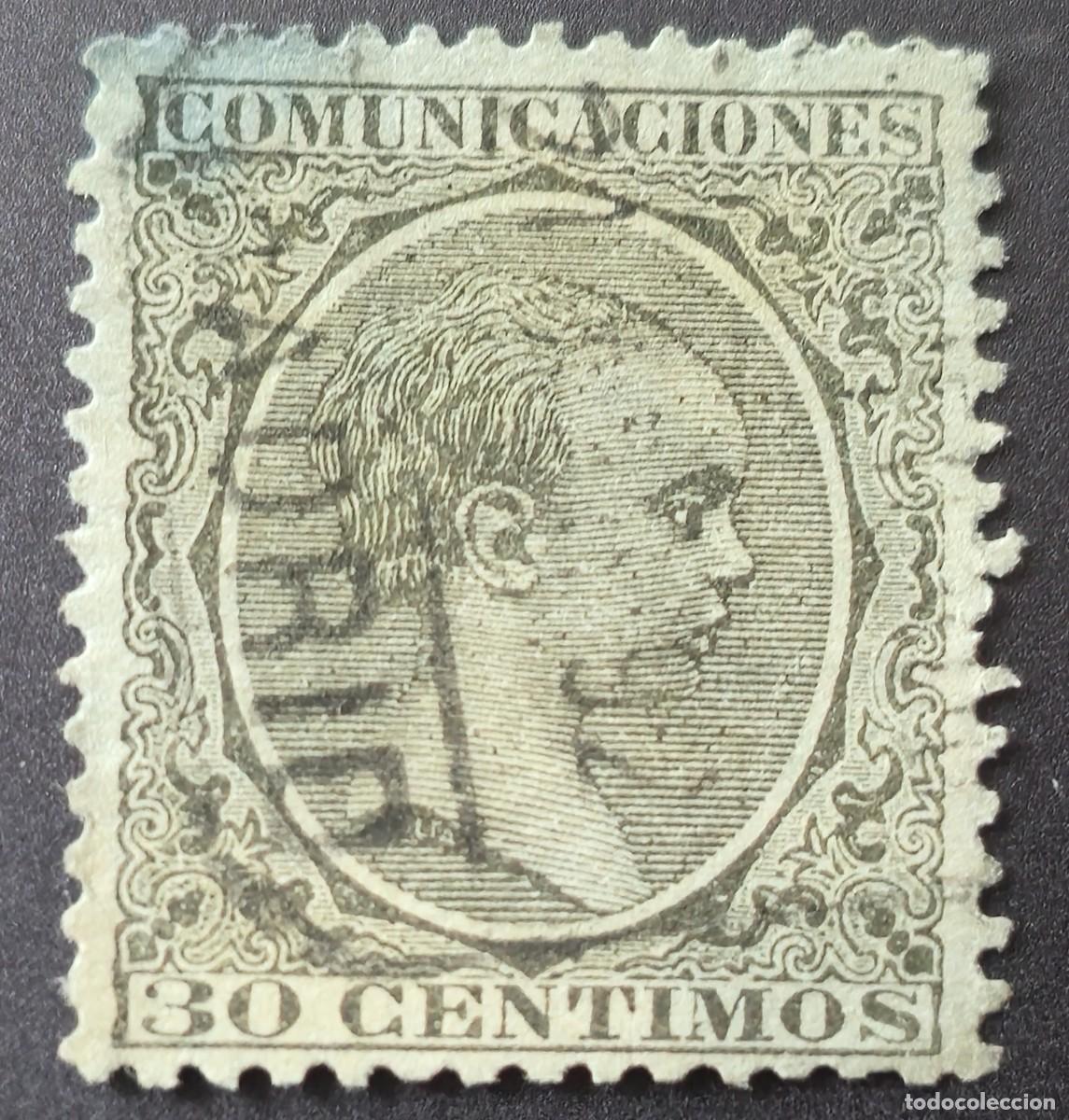 Sellos: Espa&ntilde;a 1889 / 1901 ALFONSO XIII. 30 C&Eacute;NTIMOS. PELON