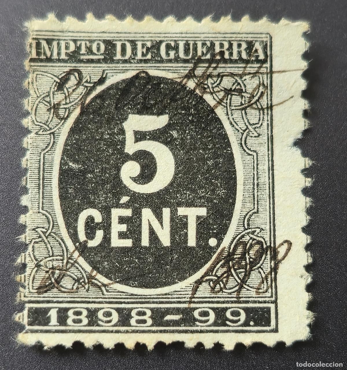 Sellos: Sello Espa&ntilde;a 1898 - 99 Alfonso XIII -IMPUESTO DE GUERRA - 5 centimos