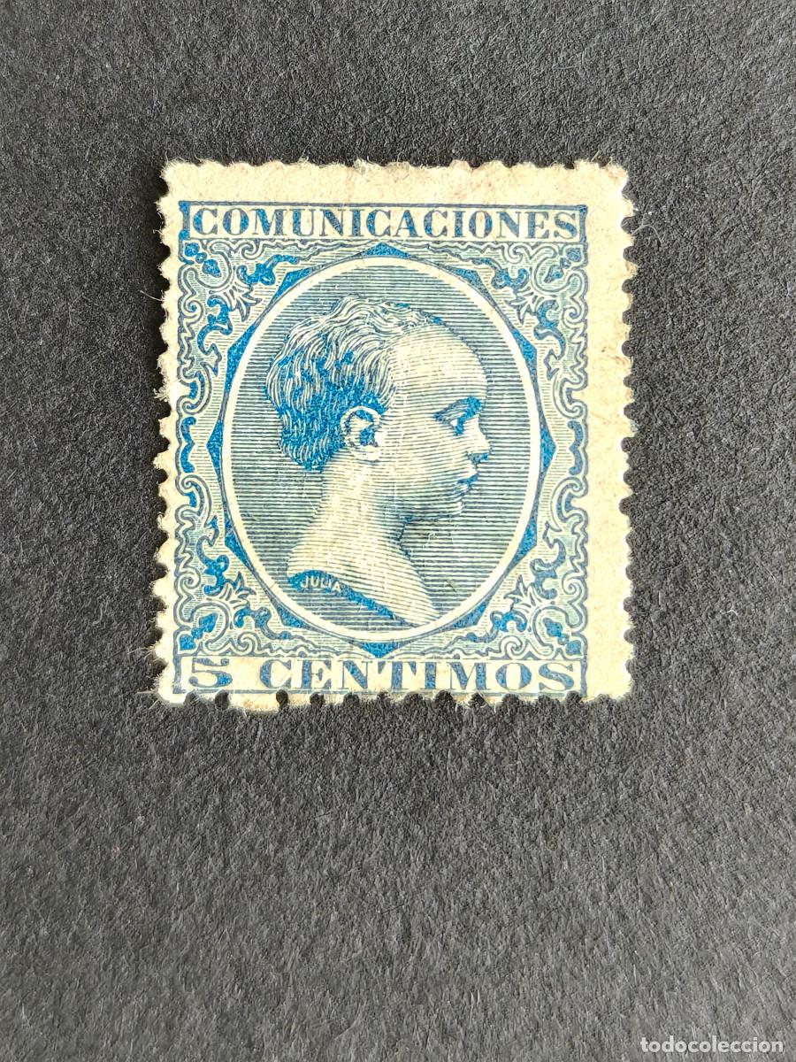 Sellos: Espa&ntilde;a Sellos Alfonso XIII Pelon 5 cts edifil 215 sellos nuevos * Centraje poco descentrado