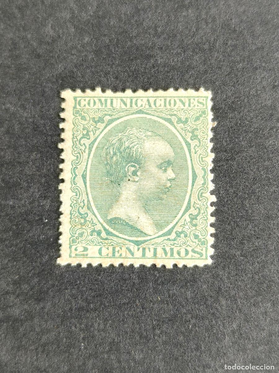 Sellos: Espa&ntilde;a Sellos Alfonso XIII Pelon 2 cts edifil 213 sellos usados Centraje lujo