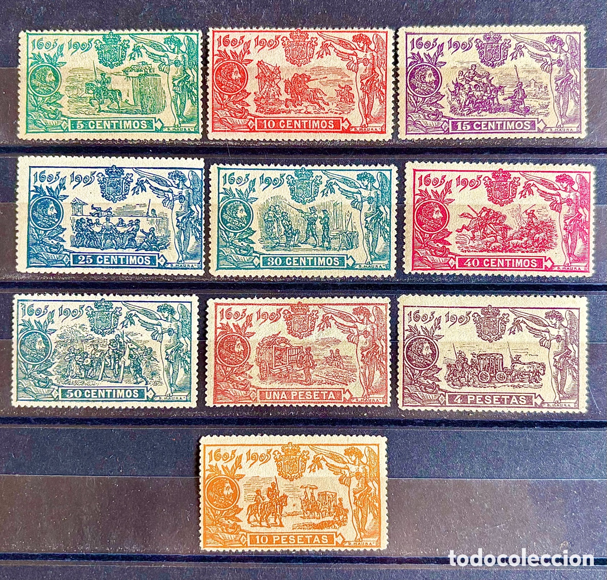 Sellos: ESPA&Ntilde;A 1905 SERIE COMPLETA CENTENARIO EL QUIJOTE.