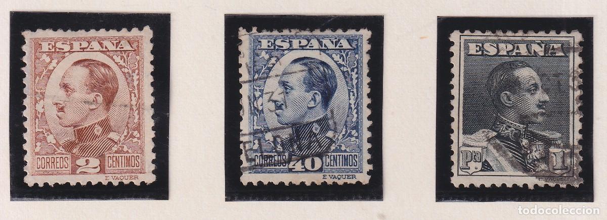 Sellos: 3 SELLOS USADOS - ALFONSO XIII - 2 Y 40 CENTIMOS + 1 PTA