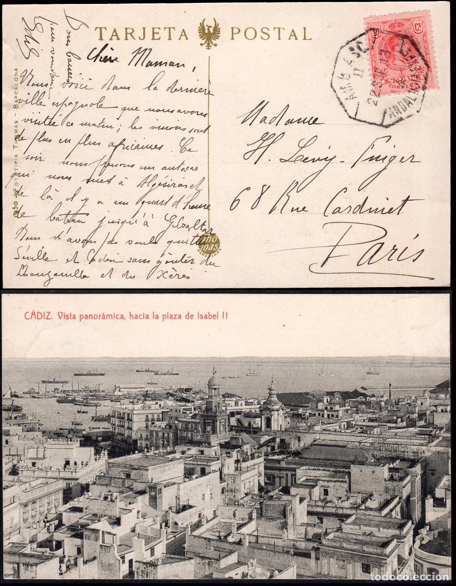 Sellos: Espa&ntilde;a - Edi o TP 269-Postal &rdquo;C&aacute;diz-Vista plaza Isabel II&rdquo; Mat &rdquo;AMB. Ascd. II - 4 Andaluc&iacute;a Express&rdquo;