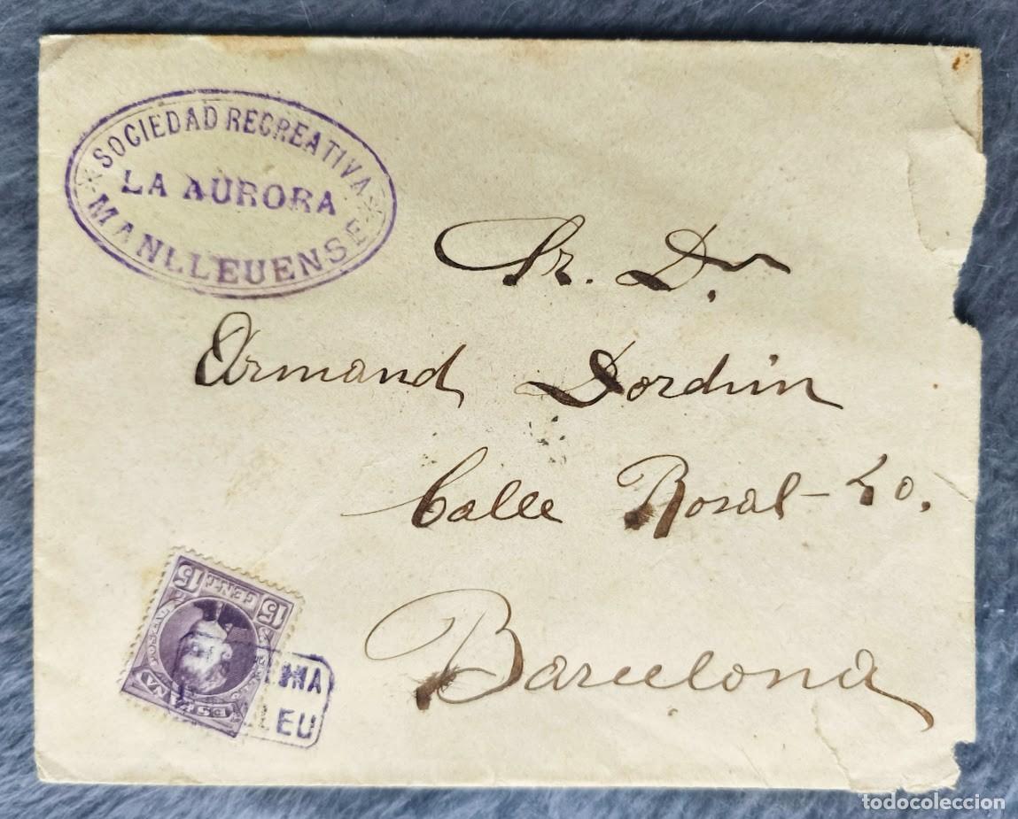 Sellos: Manlleu. Sello Sociedad Recreativa La Aurora Manlleuense. 1901.