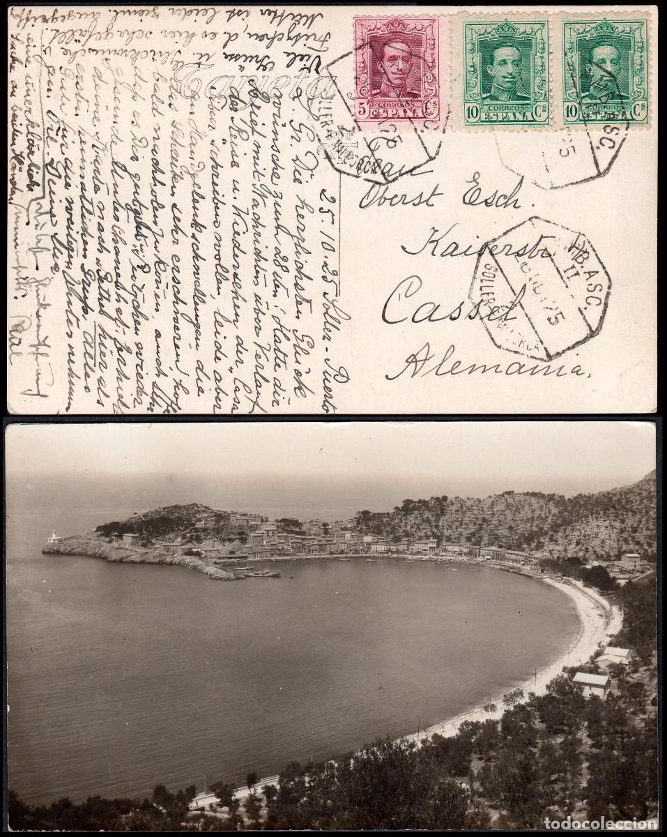 Sellos: Baleares - Edi o TP 311+314(2) - Postal &rdquo;Bahia Soller- Puerto&rdquo; Mat &rdquo;AMB. Ascd II 26/Oct./25 - 2...&rdquo;