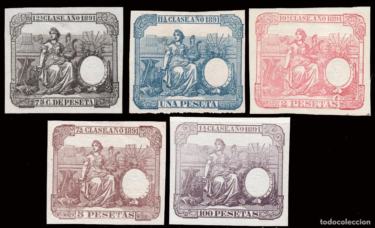 Sellos: Espa&ntilde;a - Fiscales - P&oacute;lizas - Alemany (*) 352+353+354+357+363 - 1891
