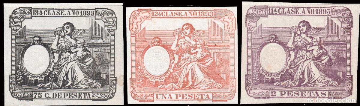 Sellos: Espa&ntilde;a - Fiscales - P&oacute;lizas - Alemany (*) 376+377+378 - 1893