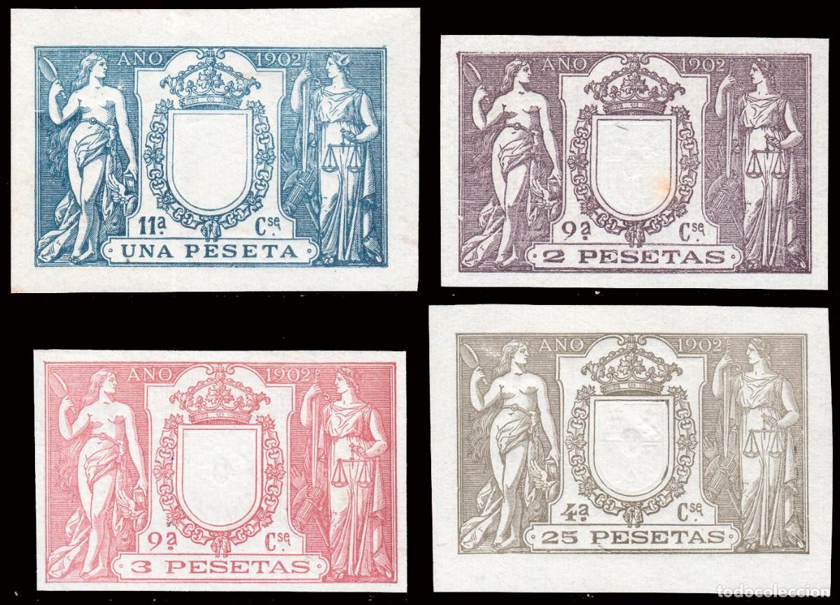 Sellos: Espa&ntilde;a - Fiscales - P&oacute;lizas - Alemany (*) 499+500+501+506 - 1902