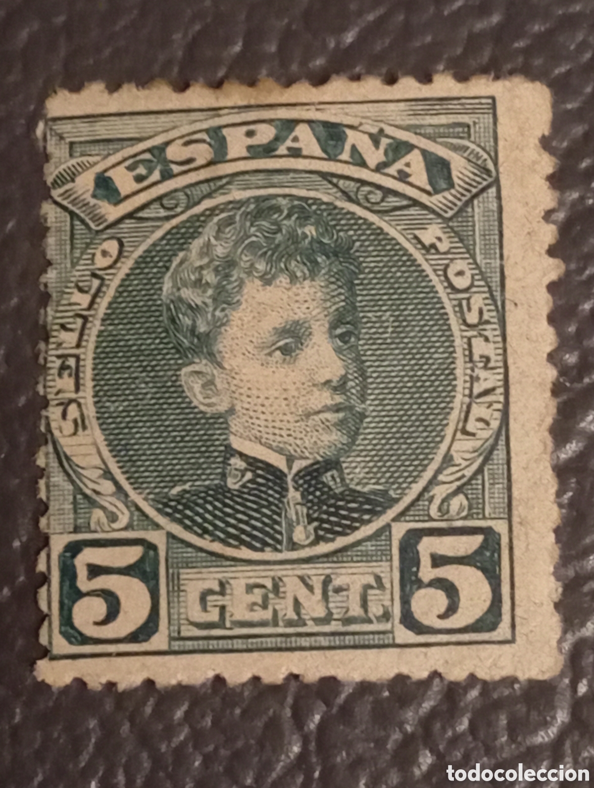 Sellos: Sello Espa&ntilde;a 1901 - Alfonso XIII &rdquo;Tipo Cadete&rdquo; - Edifil 242 - 5 Cts Verde - MH