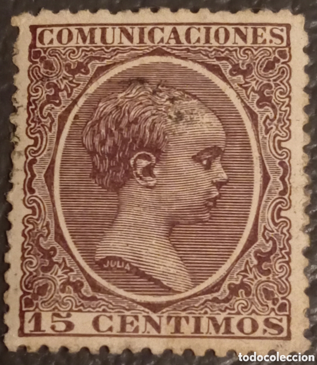 Sellos: Sello Espa&ntilde;a 1889 - Alfonso XIII &rdquo;El Pel&oacute;n&rdquo; - 15 c&eacute;ntimos - Edifil 219