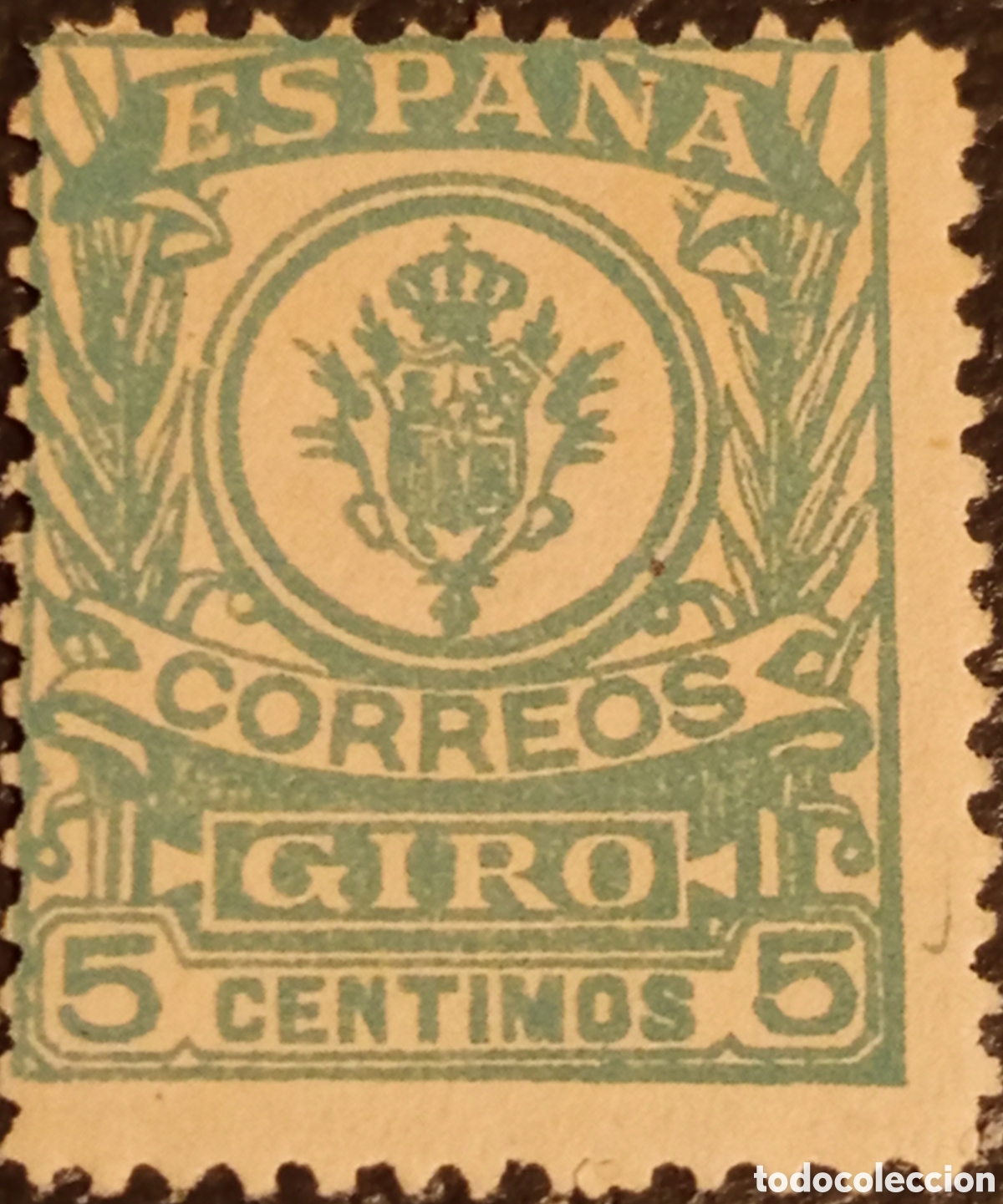 Sellos: Espa&ntilde;a 1911-1920 Sello Giro Postal 5 Cts Verde - Edifil 1 / MH&rdquo;