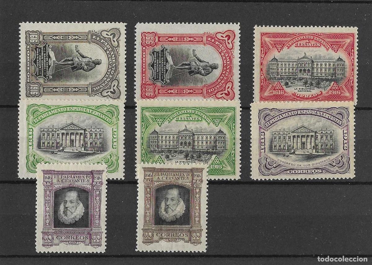 Sellos: Sellos de Espa&ntilde;a A&ntilde;o 1916 III Centenario de la muerte de Cervantes N&ordm; Edifil FR11 a FR 18