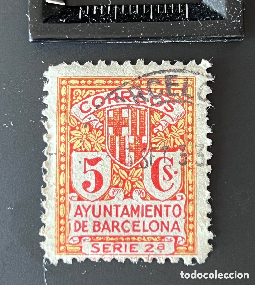 Sellos: Sello Ayuntamiento de Barcelona 5c Serie 2&ordf; Muy Antiguo