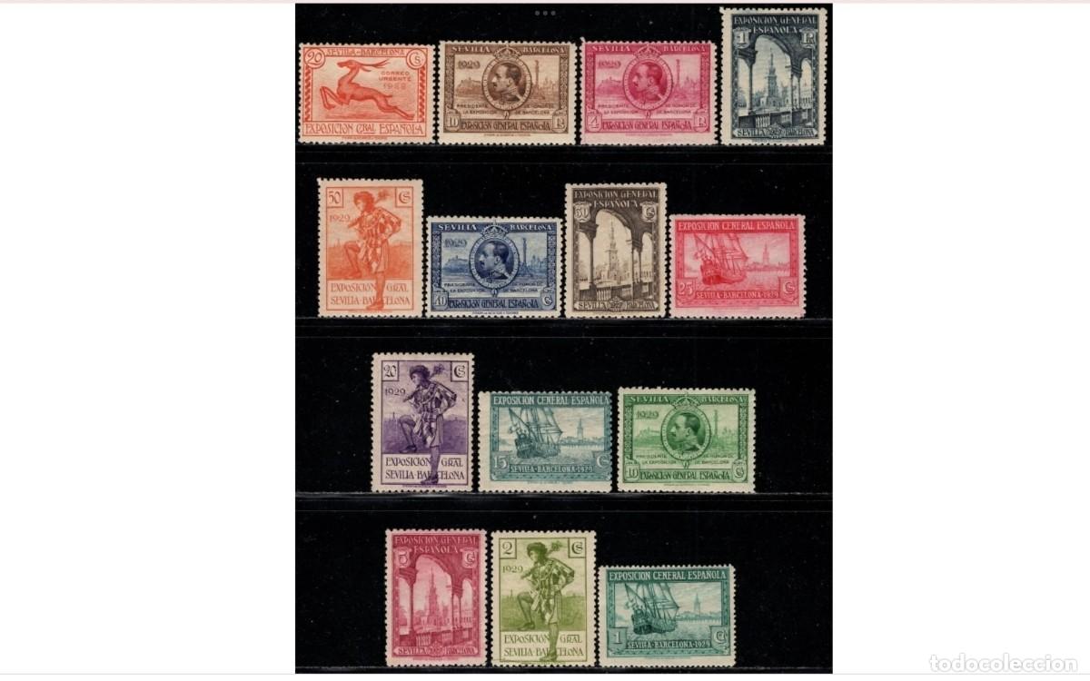 Sellos: ESPA&Ntilde;A -1929 -ALFONSO XIII - EDIFIL 434/447 -SERIE COMPLETA - MH* - NUEVOS - VALOR CATALOGO 243&euro;